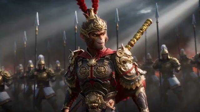 プロンプトのプレビュー: 3D アニメーション:モンキー・ウォーリアーの戦い
