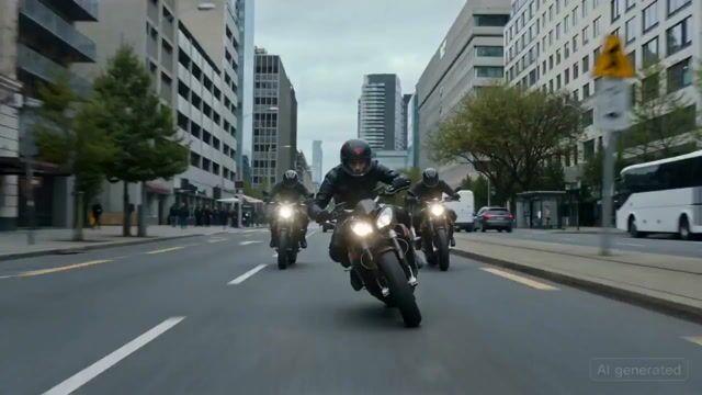 プロンプトのプレビュー: 映画のような高速バイクチェイスシーン