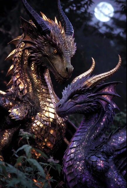 プロンプトのプレビュー: 月明かりの森に棲むドラゴン