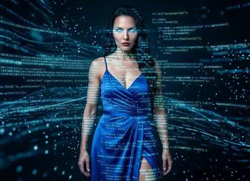 プロンプトのプレビュー: Code Goddess Glitch Video