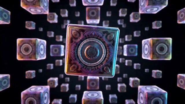 プロンプトのプレビュー: 鮮やかな 3D 幾何学的無限空間