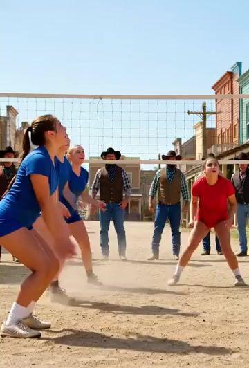 Prompt-Vorschau: Volleyball im Wilden Westen