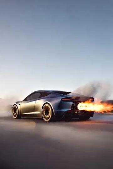 Vista previa del prompt: Cohetes SpaceX del Tesla Roadster