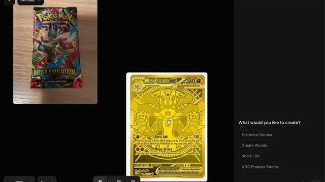 Anteprima del prompt: Unboxing di carte Pokémon in soggettiva (POV)