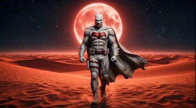 Prompt-Vorschau: Batman-Wüstenwanderungs-Animation