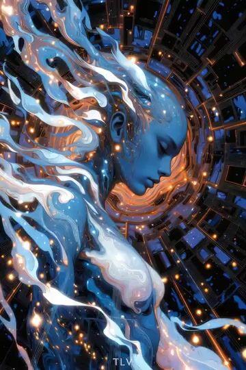 Anteprima del prompt: Illustrazione futuristica di madre e figlia