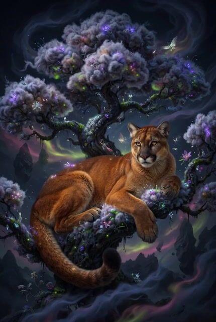 Pratinjau prompt: Enchanted Forest Cougar Leap
