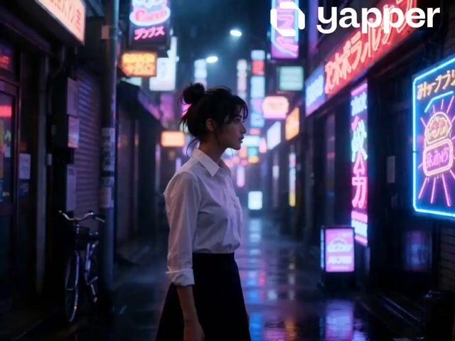 プロンプトのプレビュー: ネオン輝く東京の雨の夜、散策