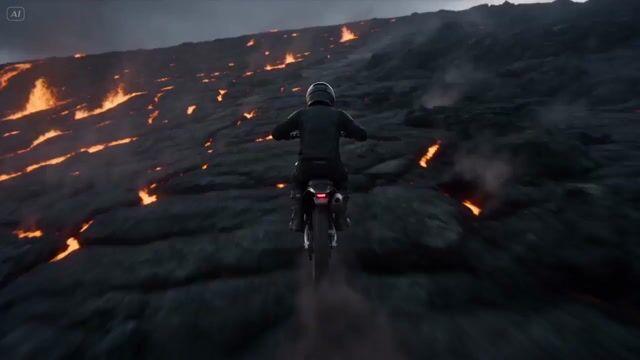 提示詞預覽: 火山坡騎行動作序列