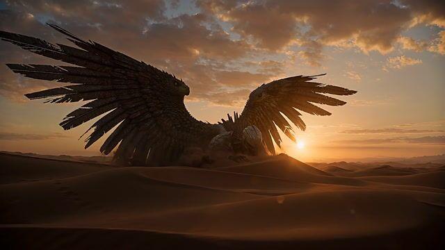 Promptforhåndsvisning: Desert Wasteland Robotic Angel