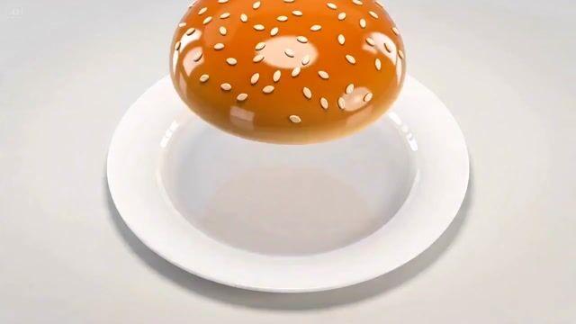 プロンプトのプレビュー: カートゥーンフードのリズミカルな積み上げ