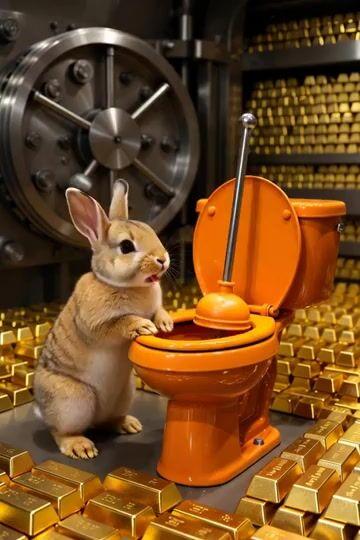 Prompt preview: Baby bunny in Bitcoin vault