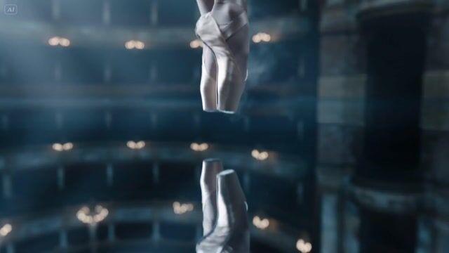 プロンプトのプレビュー: 水没したオペラハウスで踊るバレリーナのシネマティック映像