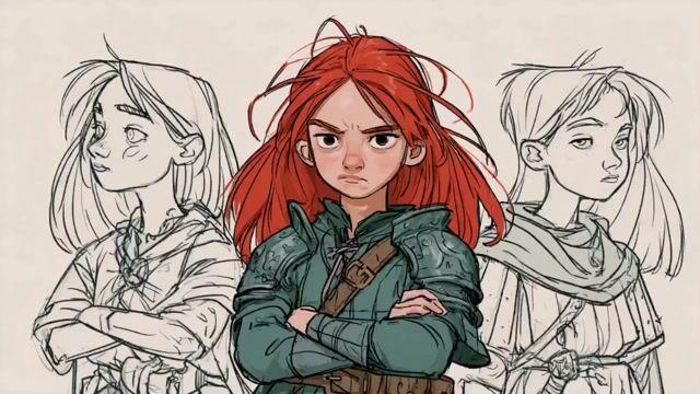 プロンプトのプレビュー: スケッチキャラクターが言い争うアニメーション