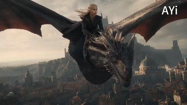 プロンプトのプレビュー: 『ゲーム・オブ・スローンズ』ドラゴン飛行のシネマティック動画