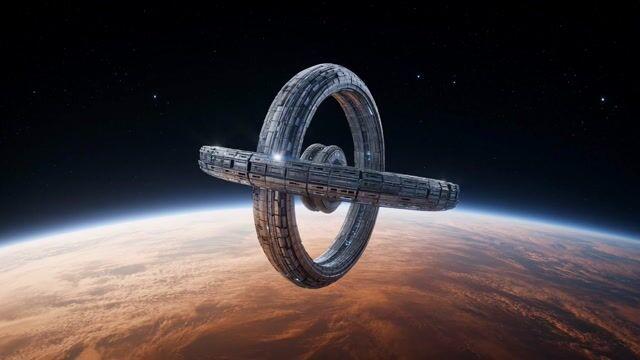 Anteprima del prompt: Stazione spaziale in orbita attorno a un gigante gassoso