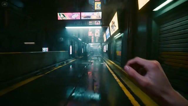 プロンプトのプレビュー: ハイパーリアルなサイバーパンク POV アクションシーケンス