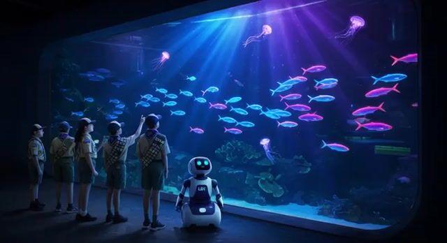Anteprima del prompt: Video di pesci neon al Monterey Bay Aquarium