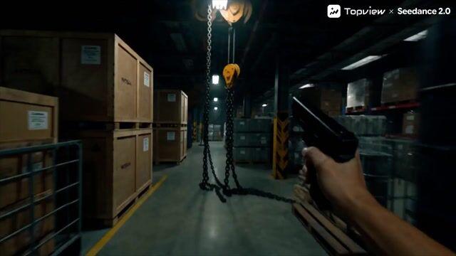 プロンプトのプレビュー: FPS (一人称視点) シューティングシーン