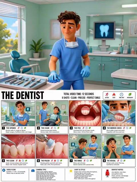 Anteprima del prompt: Animazione 3D del dentista in stile Pixar