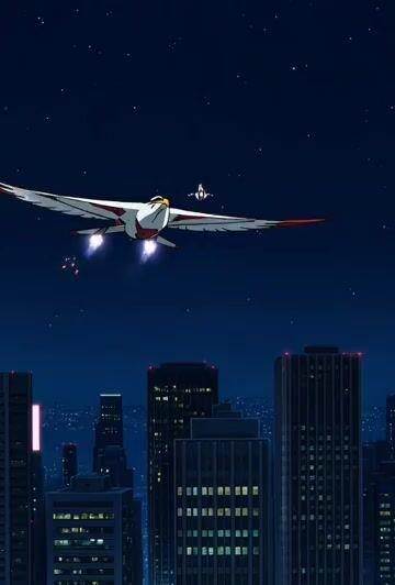 İstem önizlemesi: Gatchaman Ken, God Phoenix'ten İniyor