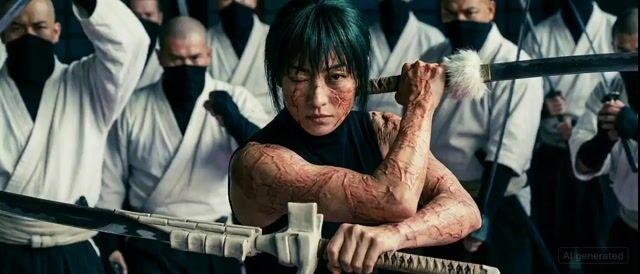 プロンプトのプレビュー: 禪院真希の戦闘シーンのプロンプト(素早い動き)