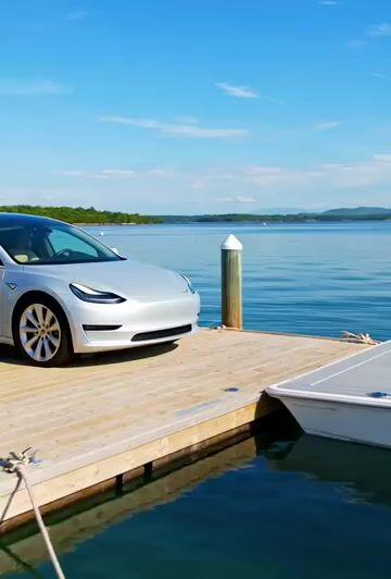ตัวอย่างพรีวิวพรอมต์: พรอมต์วิดีโอสำหรับการดัดแปลงรถ Tesla เป็นเรือ