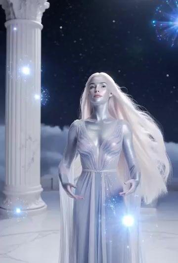 Vista previa del prompt: Túnica celestial etérea de Andrómeda