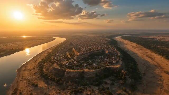 プロンプトのプレビュー: 古代サウヴィーラ王国の FPV 映像