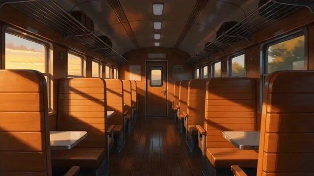 プロンプトのプレビュー: 穏やかな ローファイ 電車の旅 アニメ動画 プロンプト