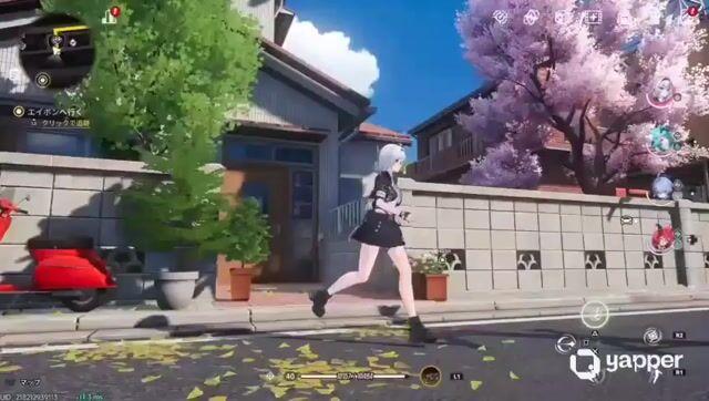 プロンプトのプレビュー: 近未来アニメ風パルクール・ゲームプレイ映像