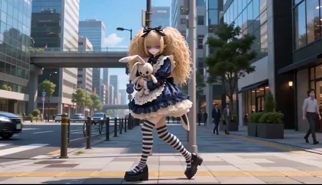 プロンプトのプレビュー: キャラクター切り替え歩行アニメーション
