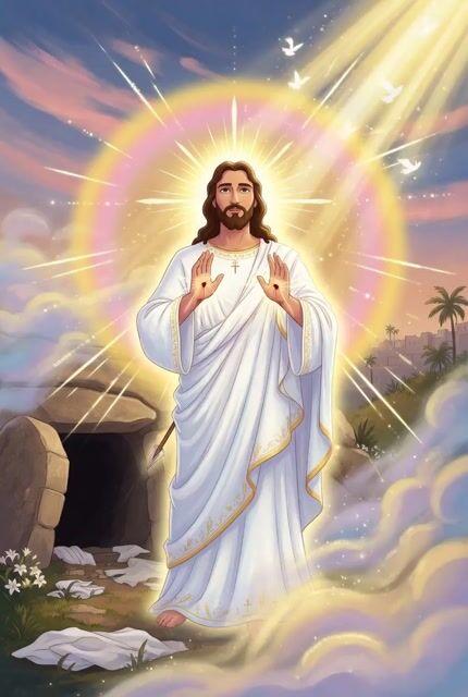 Pré-visualização do prompt: Prompt para Grok Imagine: Jesus Cristo Ressuscitado