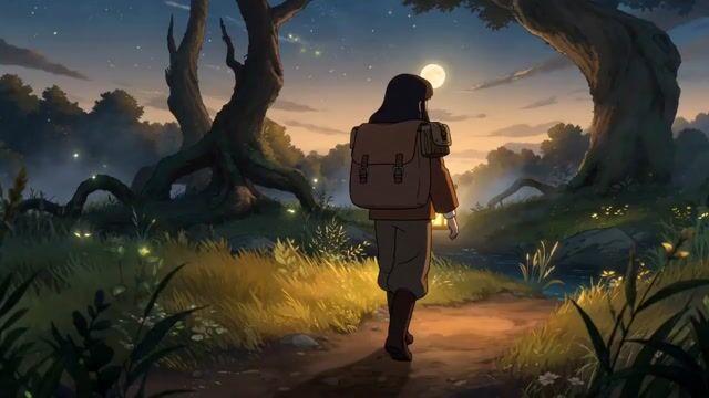 プロンプトのプレビュー: ファンタジーアニメ風の森の冒険シークエンス