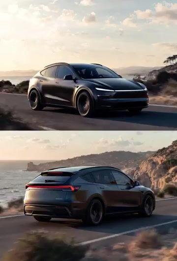 Prompt-Vorschau: Fotorealistisches Rendering eines Tesla Model Y als klassischer europäischer Kombi