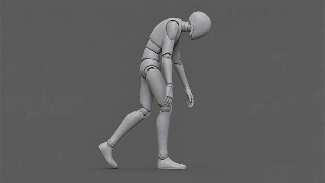 プロンプトのプレビュー: 猫背のキャラクターアニメーション