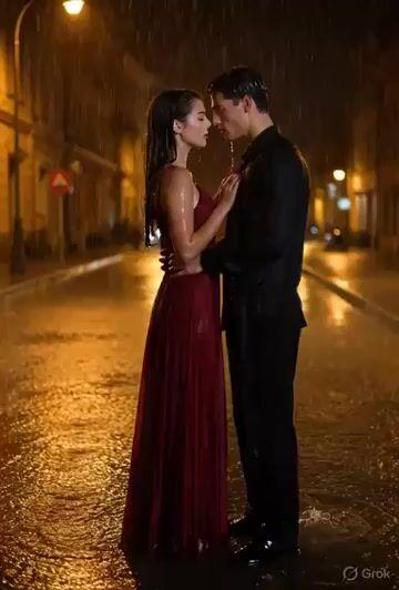 Aperçu du prompt: Cinematic Couple Dancing in Rain