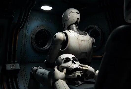 ตัวอย่างพรีวิวพรอมต์: ลำดับภาพ IMAX เสมือนจริงของหุ่นยนต์ที่กำลังประกอบแผ่นปิดหน้า