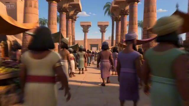Превью промпта: Egyptian Bazaar Anubis Merchant Animated Story