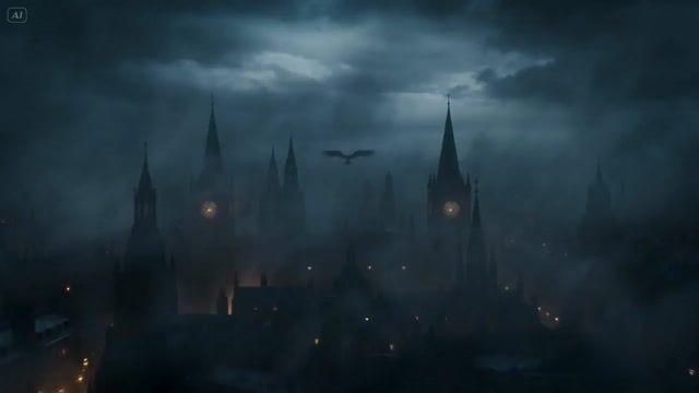 プロンプトのプレビュー: ゴシック・シャドウ・レイヴン・ストーム VFX