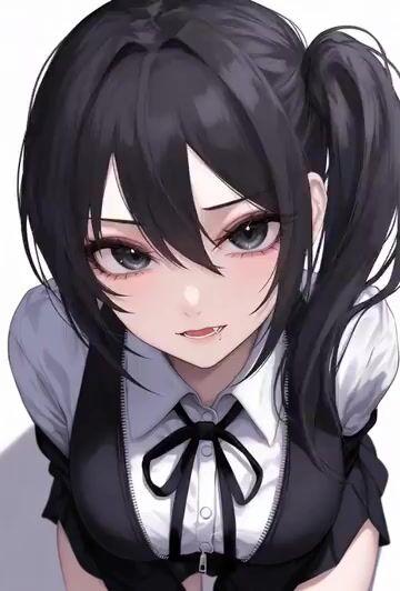 Prompt-Vorschau: Anime-Stil Video-Prompt einer jungen Frau, die eine beleidigende Zeile ausspricht