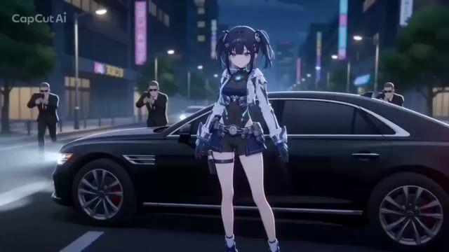 プロンプトのプレビュー: カートゥーン調の少女 vs ギャングのアクション