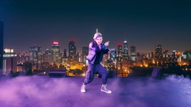プロンプトのプレビュー: ネオン輝く屋上ステージでの K-Hip Hop パフォーマンス