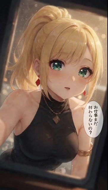 プロンプトのプレビュー: のんびりとしたアニメ少女との交流