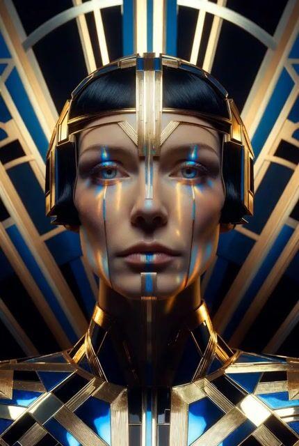 プロンプトのプレビュー: ウルトラシャープなアールデコ調の女王の肖像画