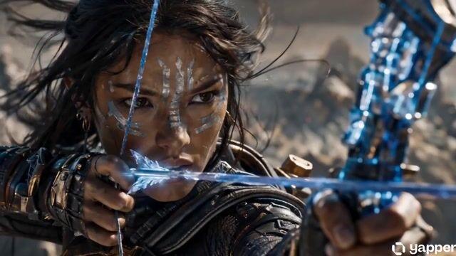 プロンプトのプレビュー: 壮大な SF 女狩人のシークエンスプロンプト