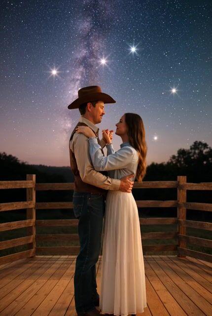 Prompt-Vorschau: Cowboy-Tanz unter Sternen