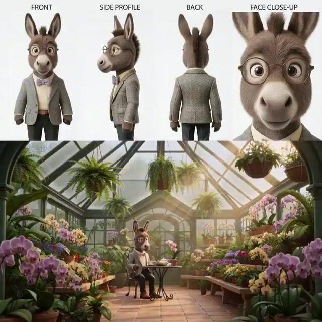 プロンプトのプレビュー: アニメーション ヤギ男の茶道シーン