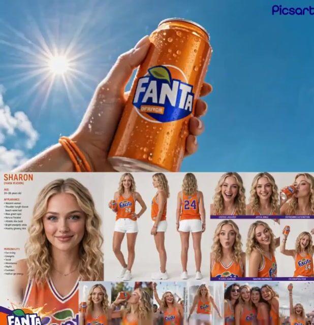 プロンプトのプレビュー: Fanta ライフスタイル飲料コマーシャル