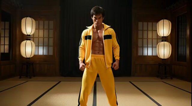 ตัวอย่างพรีวิวพรอมต์: พรอมต์วิดีโอศิลปะการต่อสู้ของ Bruce Lee สไตล์ภาพยนตร์